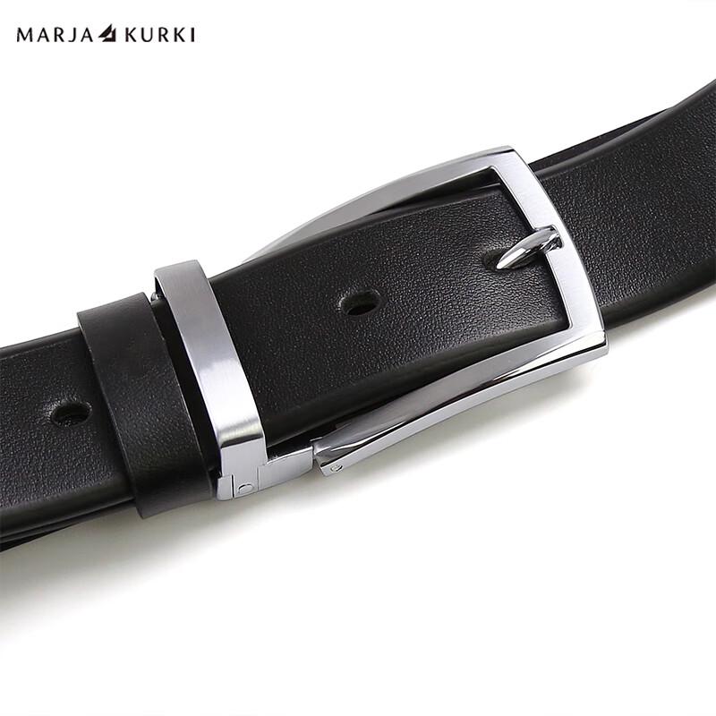 MARJA KURKI Men's Italian Leather Business Pin Buckle Belt