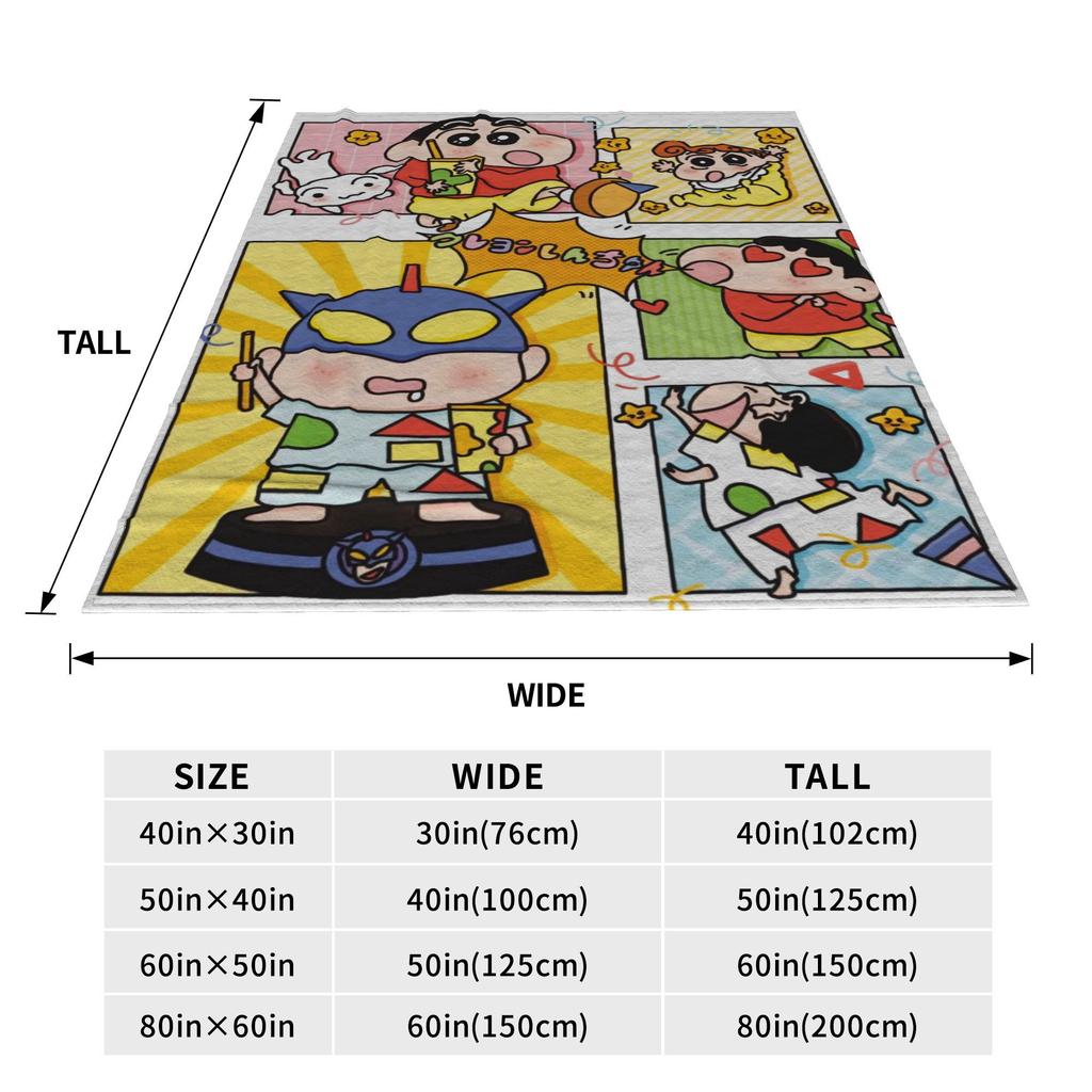 Crayons Shin-chans and Friends Blanket Quality Warm  Throw Blanket Winter Kids Couch Chair Sofa Bed Aesthetic Bedspread