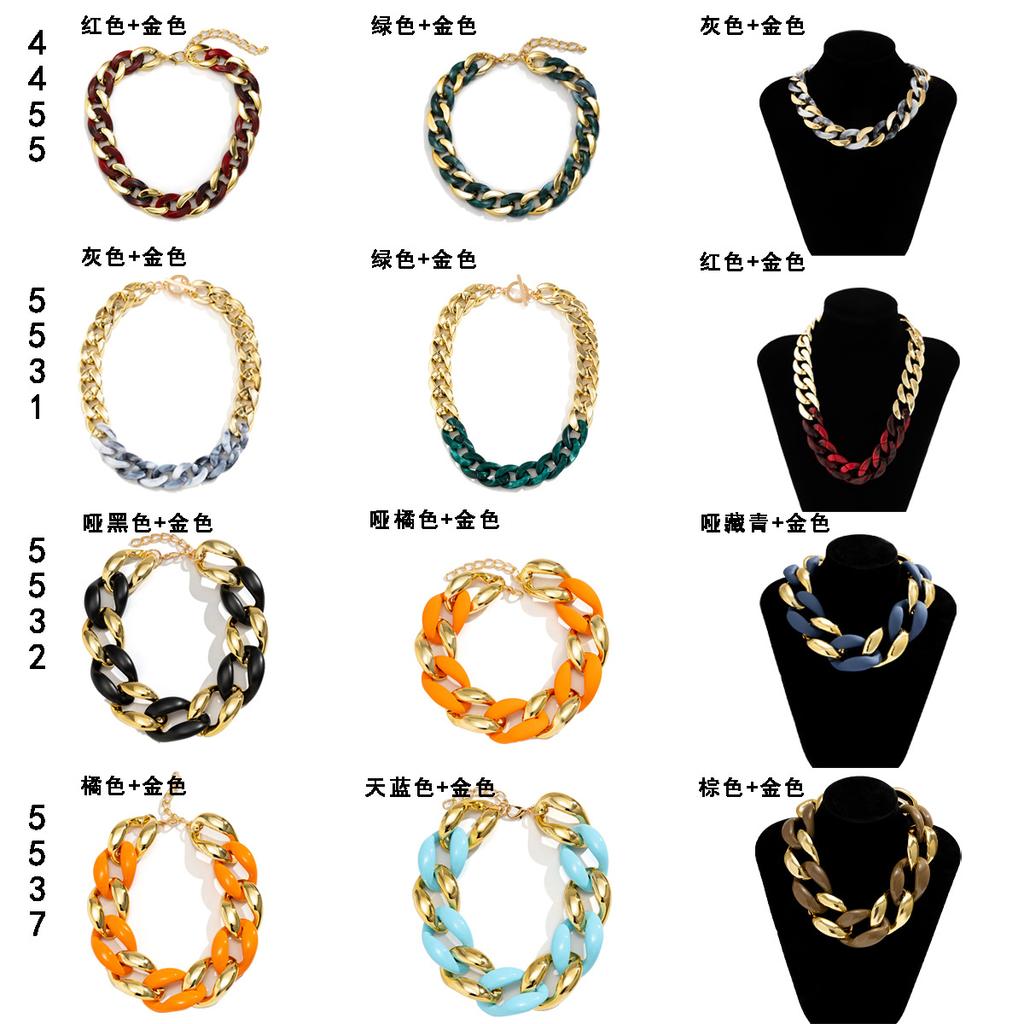 Exaggerated Punk Multi-Layer Chain Stacked Necklaces, Fashionable Geometric Buttons, Personalized Necklaces, Women