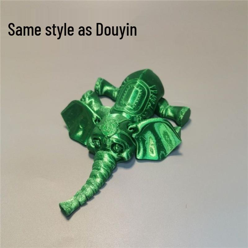 3D Printed Baby Elephant Figurine - Micro Landscape Ornament & Gift Model
