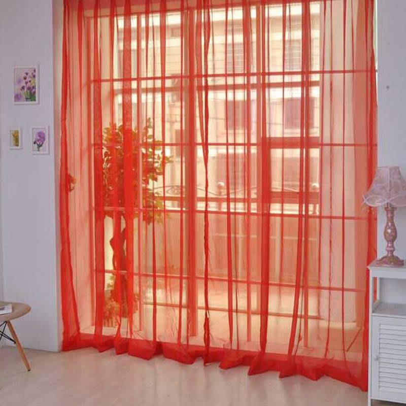 Colorful Floral Tulle Door Window Curtain Sheer Valances Scarf Curtain