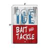 TIN SIGN Ice Bait Tackle Fish Fishing Beach Lake House Metal Sign Décor