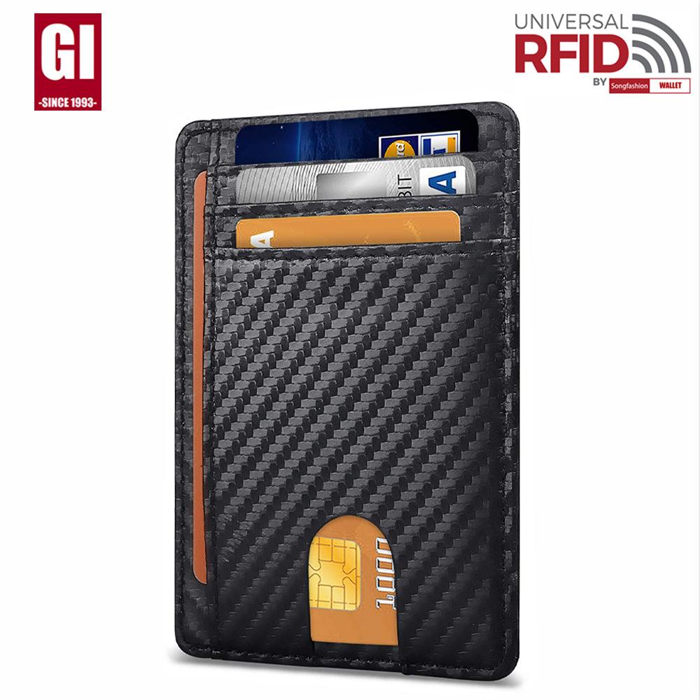 Card Bag Men's RFID Anti-theft Brush European and American Card Bag Men's  Card Holder