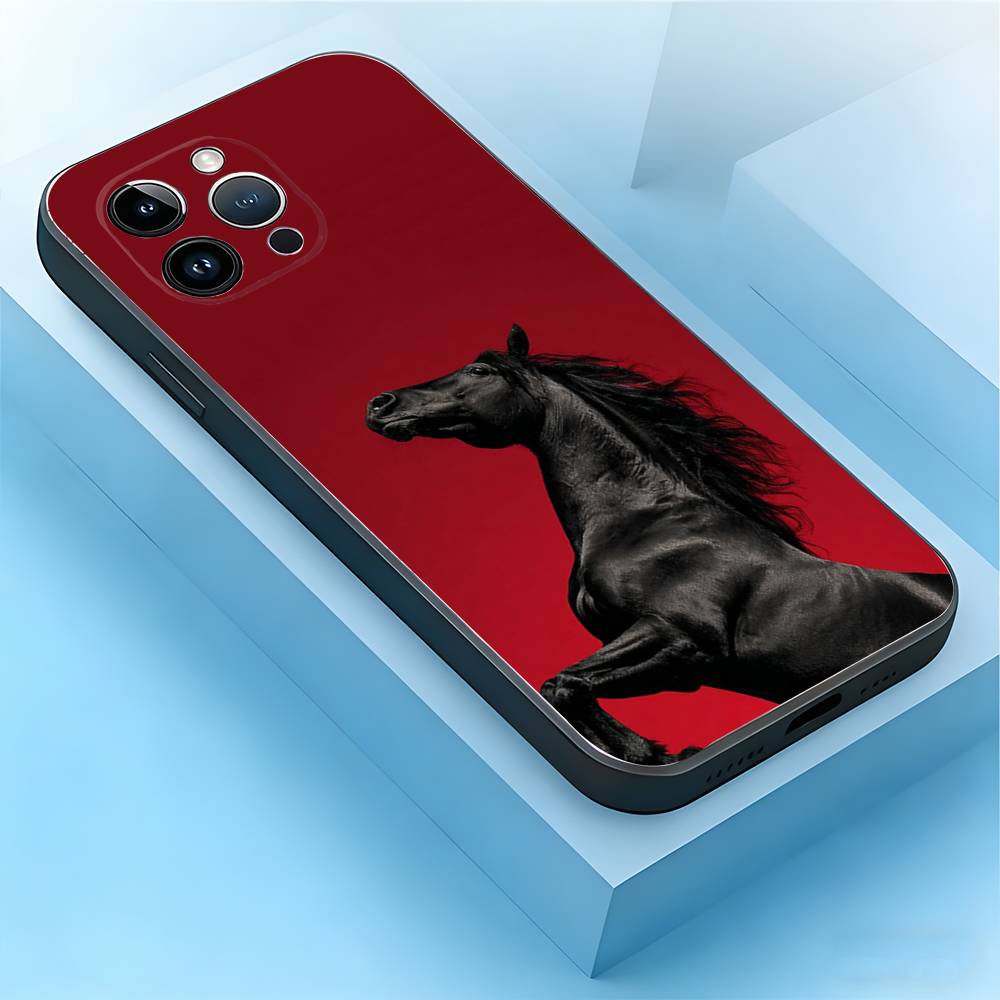 

Beautiful Elegant Brown Horses Phone Case For iPhone 17,16,15,14,13,12,11,Plus,Pro Max,Air,SE,Mini,Soft Silicone Black Cover iPhone15pro