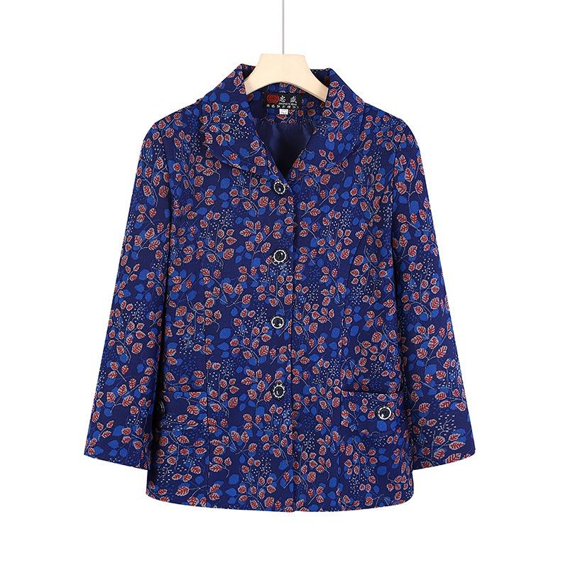 

Autumn outerwear, women s outerwear, lapel coat, 0 years old, 0 outfit season, old lady top 5XL (145-80kg recommended)