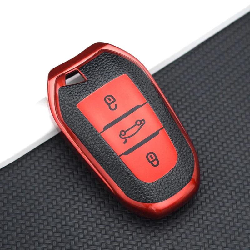 

Чехол-держатель для ключа из ТПУ и кожи для Citroen C4 C6 C3-Xr Grand Ds Ds5 Для Peugeot 308 408 508 2008 3008 4008 5008 Чехол для корпуса автомобильного ключа