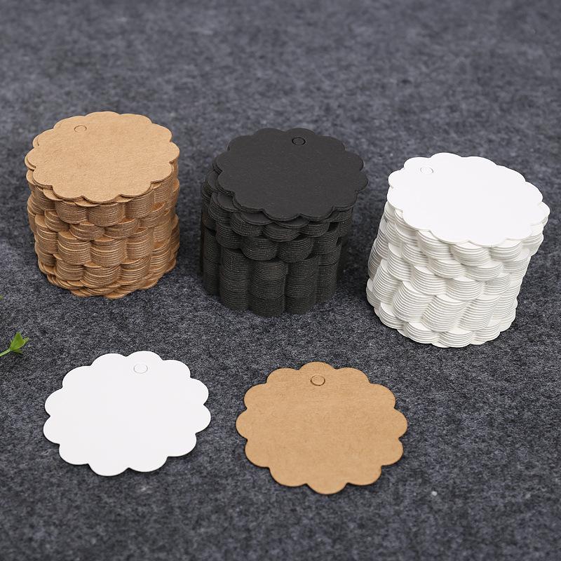 Round Lace Kraft Paper Gift Tag - Blank DIY Hanging Message Tag