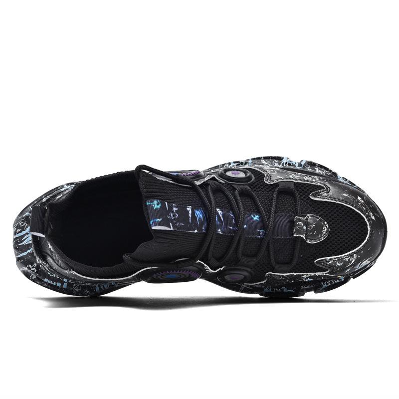 Buty sportowe Duży rozmiar męskie casualowe buty sportowe Latająca dzianina wysokie cholewki oddychające do biegania trend wszechstronne