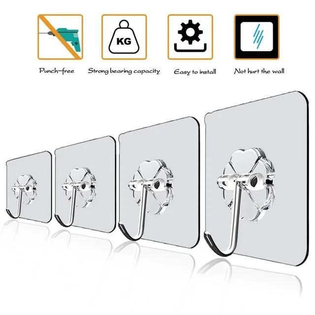 New Multi-Purpose Hooks 5/10 Pairs Double-sided Adhesive Wall Hooks Waterproof Clothes Hats Towel Hooks Kitchen Bath Door Hooks