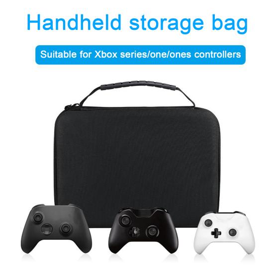 Storage Box for Xbox Controllers Dual Controller Storage with Zippered Mesh Pocket Portable Case Gaming Accessories