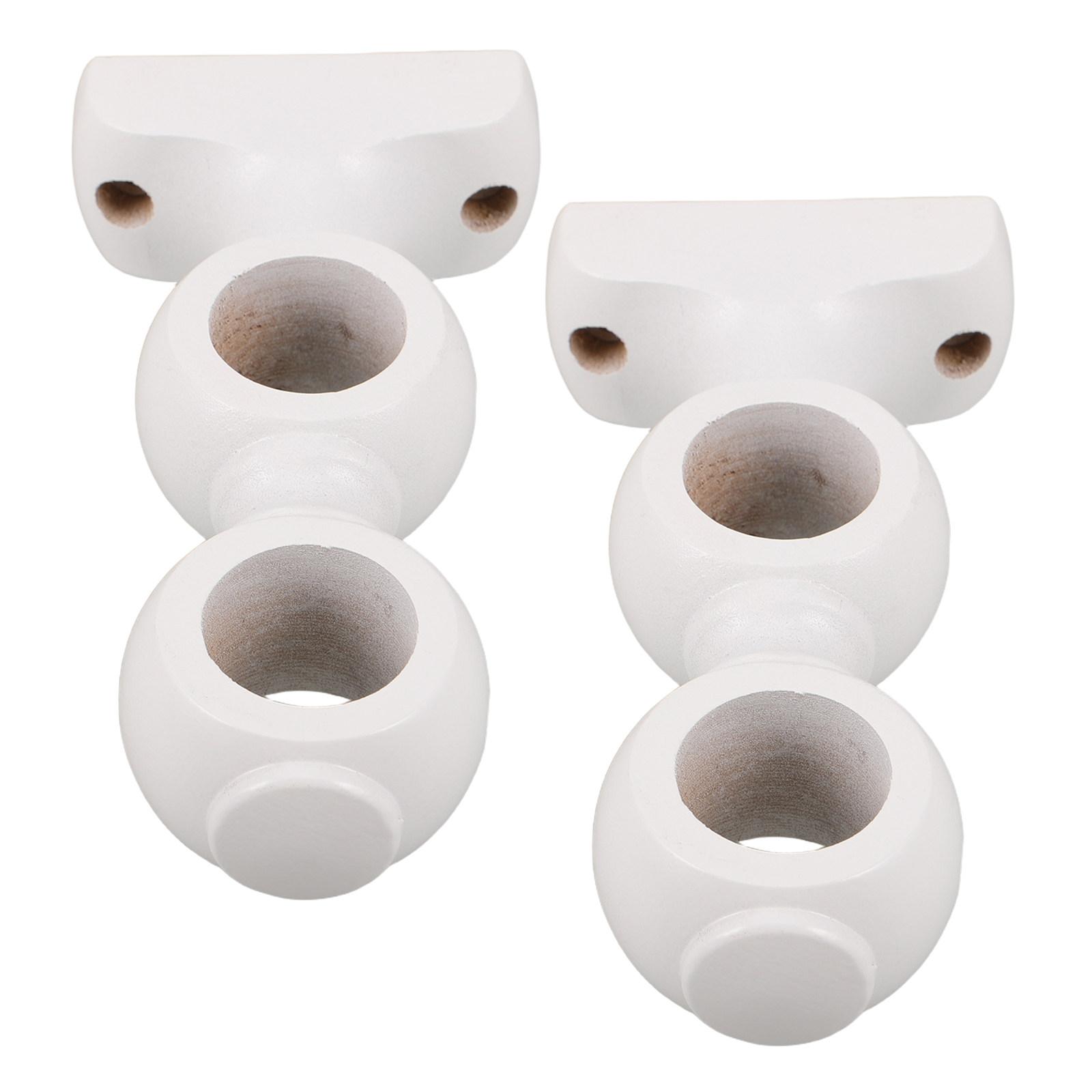 

2Pcs Wood Curtain Rod Support Bracket Double Holder Wall Mounted Decorative Window Drapery Rod Holders Brackets for Heavy other