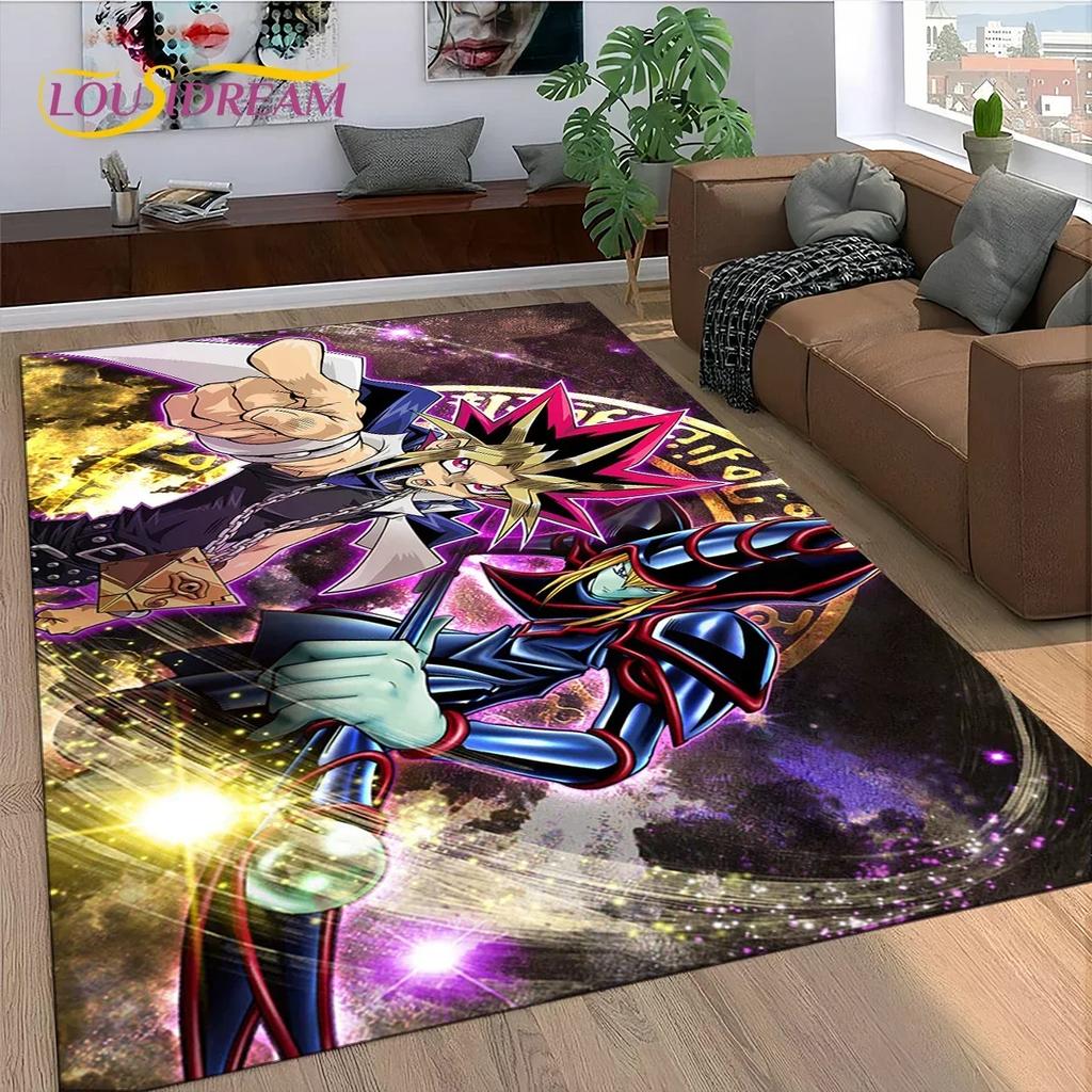 27 Style Yu-Gi-Oh Blue Eyes Dragon Monster Gold Card Cartoon Game Carpet Rug for Bedroom Living Room Home Sofa,Decor Floor Mat