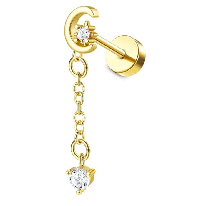 Bobisty Surgical Steel Flat Back Earrings for Women Helix Stud Hoop Earrings Cartilage Earrings Tragus Helix Piercing Jewelry