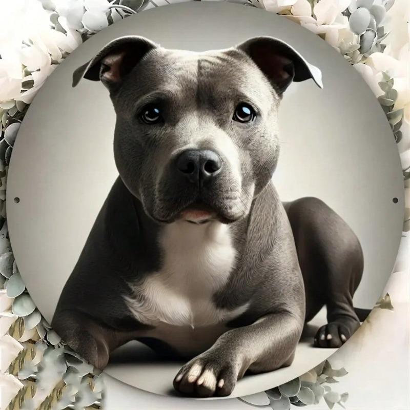 Arte da Parete in Metallo Staffordshire Bull Terrier Vintage Regalo Divertente Arredo Casa Giardino Bar