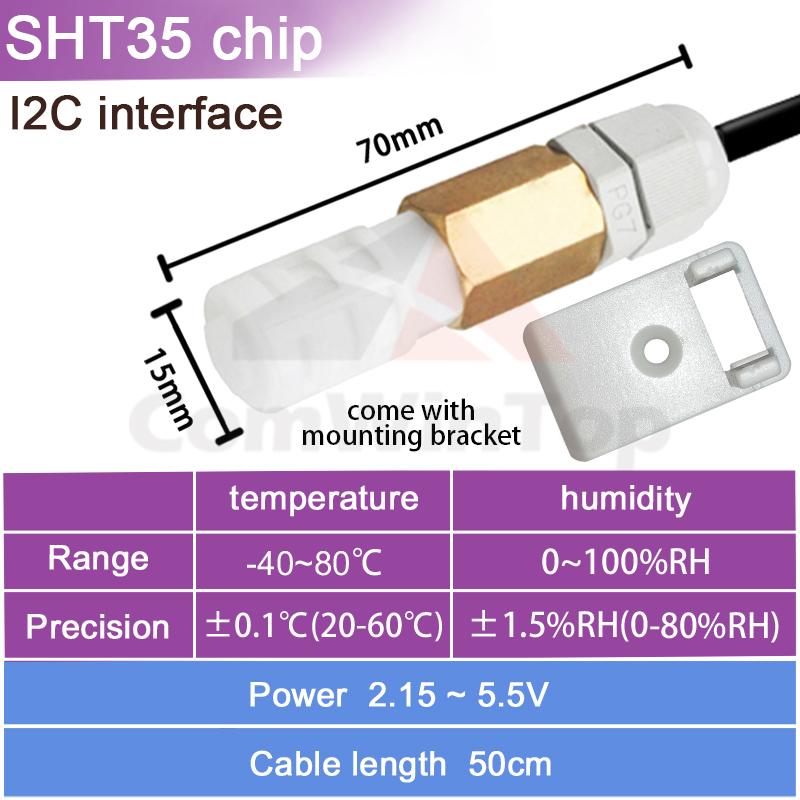 SHT20 SHT30 SHTC3 SHT35 I2C Temperature Humidity Sensor Probe 2