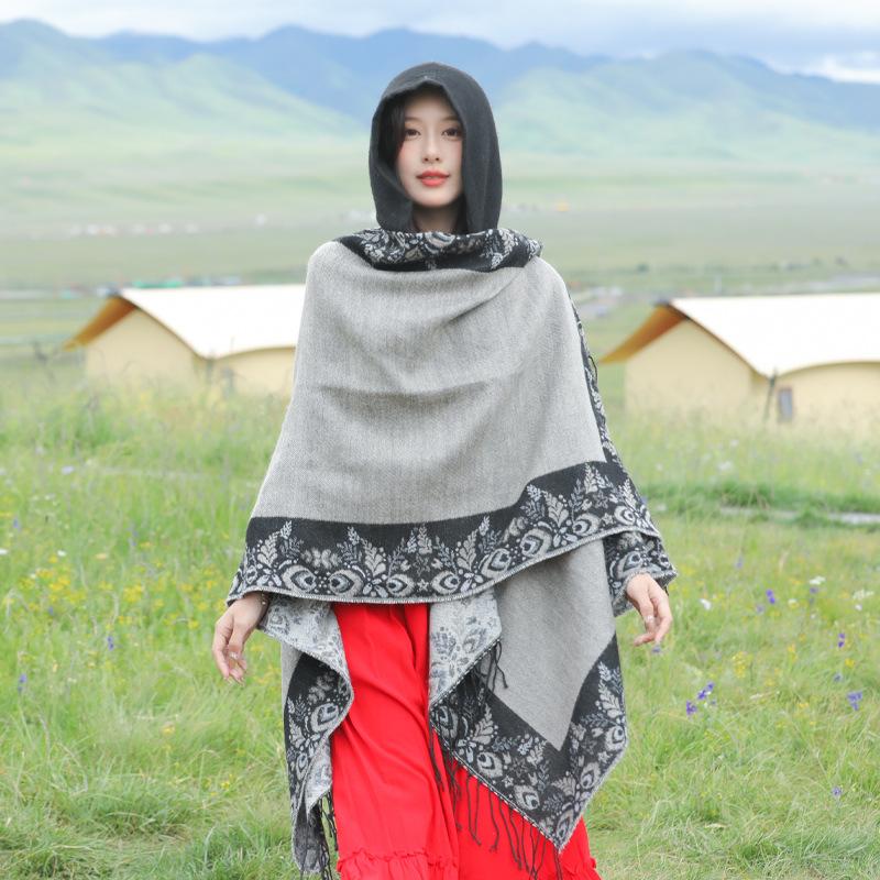 Pele amigável e respirável quente e versátil casa, outono e inverno xale de viagem feminino, capa grossa, cobertor de ar condicionado