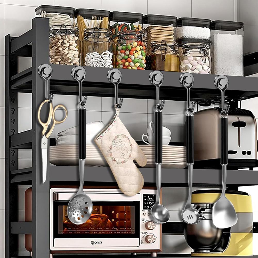 Magnethaken Hochleistungs-Magnetschwenkhaken Kreuzfahrt Schwarz Starker Neodym-Magnethaken für Kühlschrank, Grill, Spind