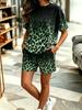 2026 Summer Women's Suit Fashion Sporty Comfortable Soft 3D Leopard Print Pattern Printed Casual Dress