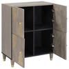Sideboard Gray and Gold 60 x 33 x 75 cm Solid Mango Wood
