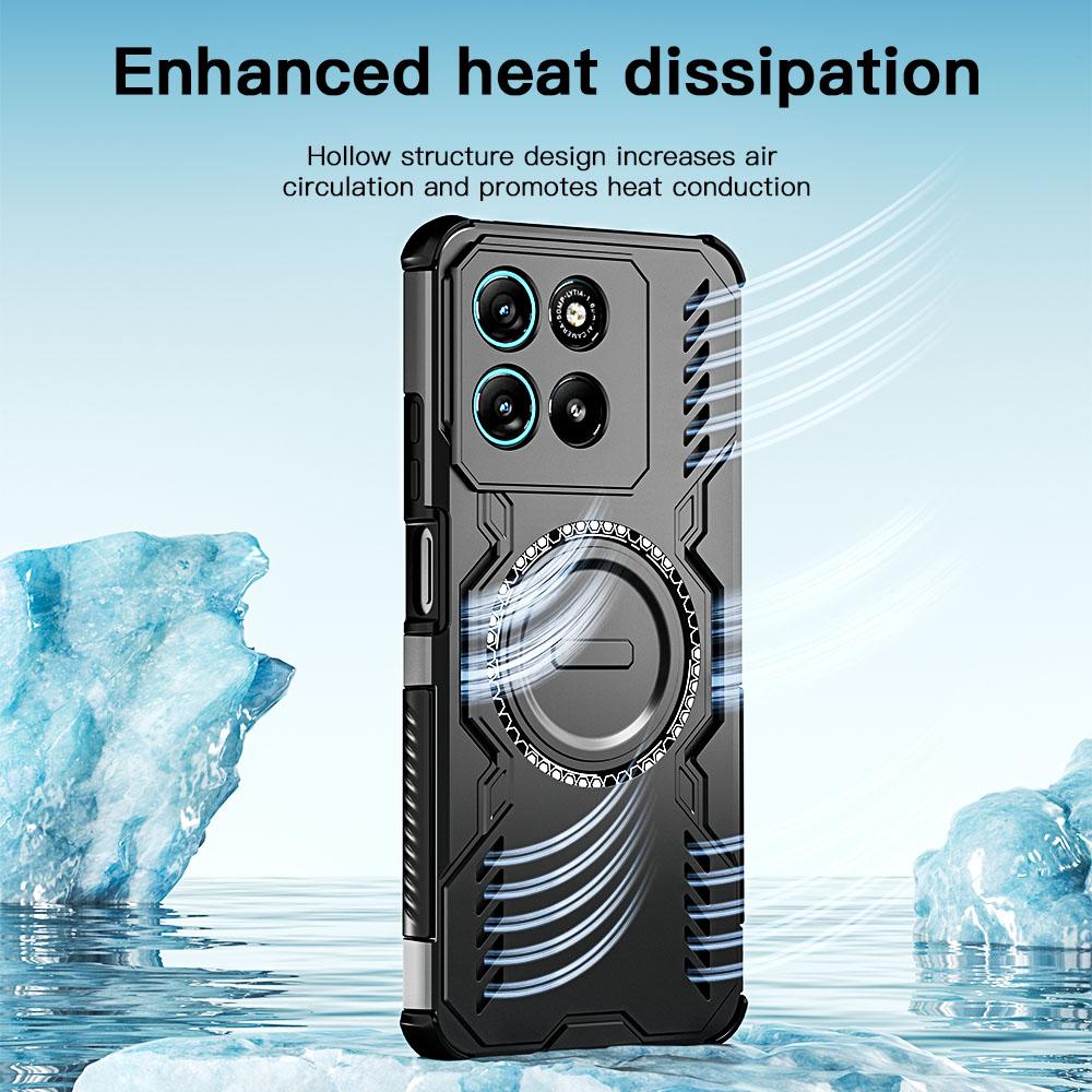 KEYSION Heat Dissipation Case for Motorola G86 5G G57 G67 Power Magnetic Cooling Shockproof Phone Cover for MOTO G100 G15 G75 5G