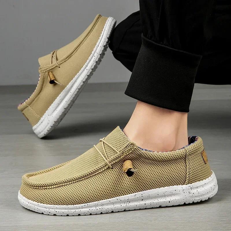Men Casual Shoes Slip on Canvas Loafers Comfortable Walking Flats for Man Dude Non Slip Soft  Sneakers Summer