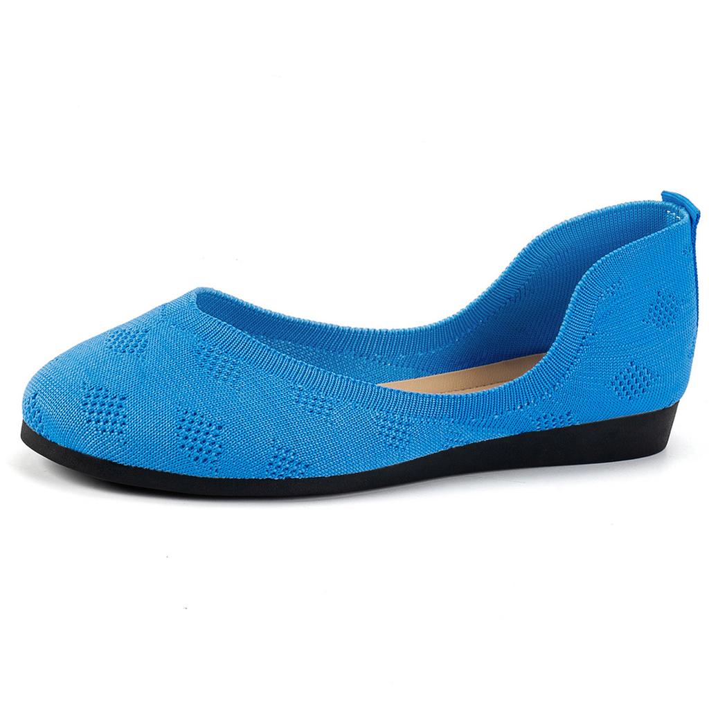 Summer New European and American Foreign Trade Large Size Round Head Flat Sole Single Shoes Women's Shallow Mouth Doudou Shoes Casual Shoes