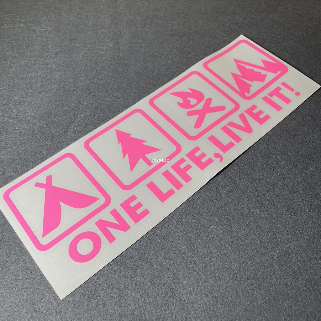 Camping Outdoor Enthusiast Car Sticker Wild Survival Quadruple Decal for Vehicle Auto Window Tail Body