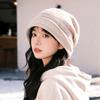Autumn and winter fashionable women's hats thickened knitted stacking hats for women with small faces and warm confinement hats factory price