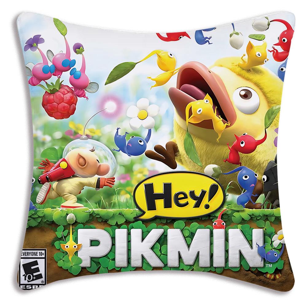 Cartoon Hey For Pikmins Pillow Covers Cartoon Sofa Decorative Home Double-sided Printing Short Plush Cute Cushion Cover