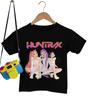 Милая аниме K-pop футболка Demon Hunters Huntr/x для мальчиков девочек летняя с коротким рукавом повседневные топы футболки с круглым вырезом детская одежда