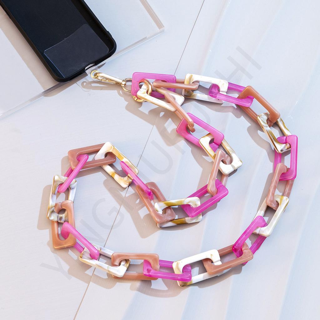 ins design long color acrylic neck mobile phone chain fashionable and convenient mobile phone chain