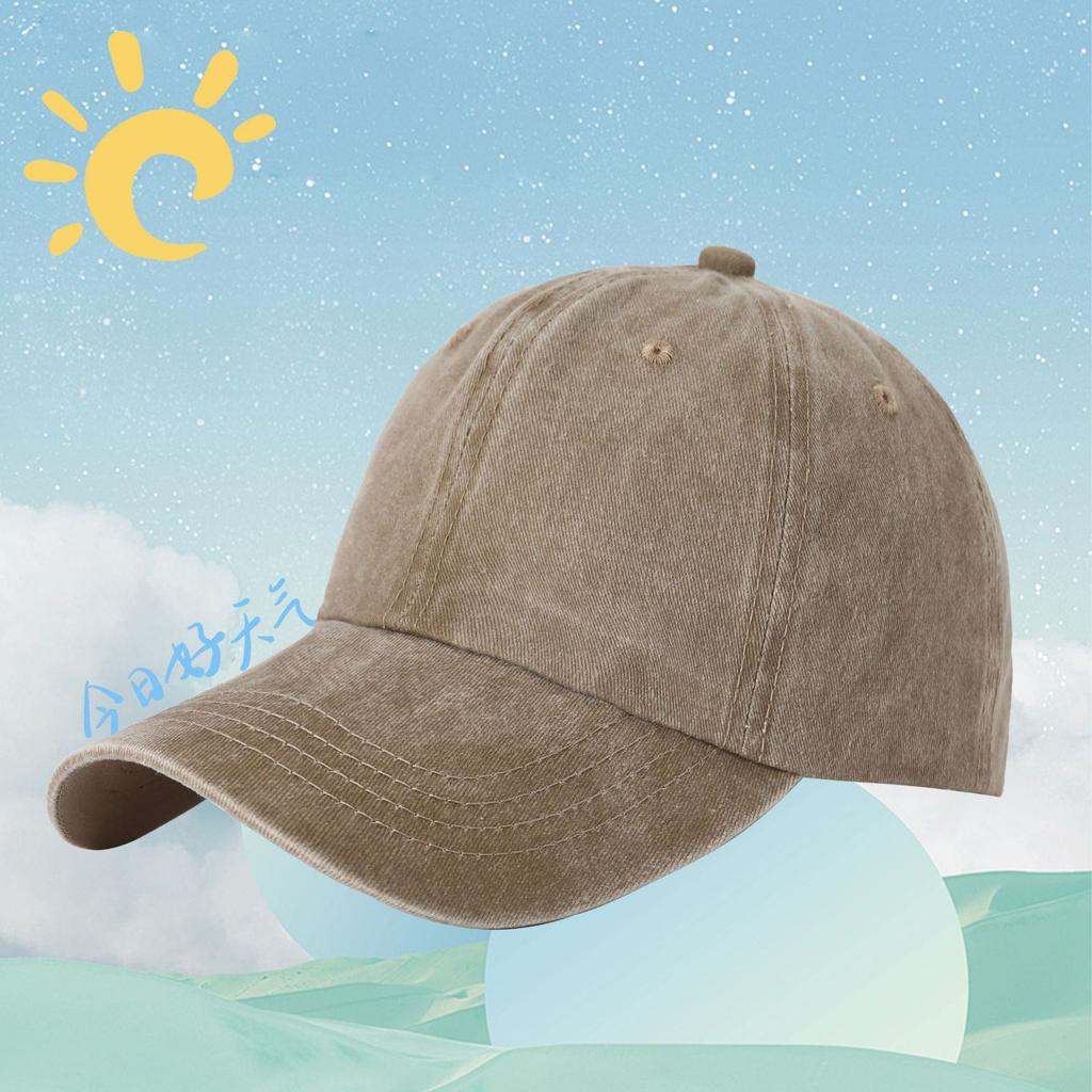 Manufacturers Baseball Cap Washed Cotton Sun Hat Custom Logo Cowboy Soft Top Sunscreen Baseball Cap