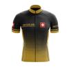 Set Maglia da Ciclismo Rossa Svizzera per Uomo, Tuta Sportiva Degradé per Mountain Bike, Abbigliamento Sportivo Estivo, 2026