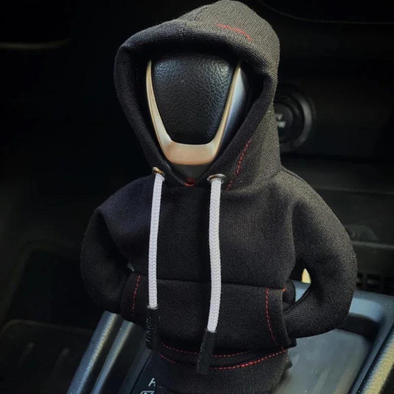 Fashion Hoodie Car Cute Cartoon Gear Shift Knob Cover Gearshift Handle Gear Lever Decorative Hoodie Cover Auto Interior Accessor