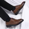 Casual Leather Shoes Men's Business Dress High Sense Men's Spring and Autumn Breathable Leather Suit British Style Groom Wedding Shoes