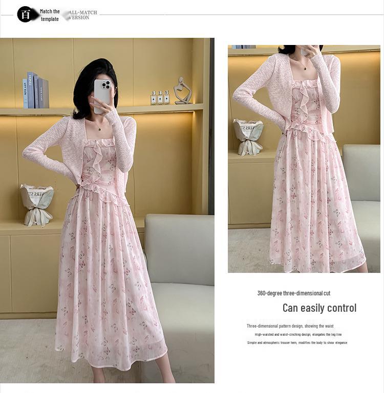 Summer Butterfly Floral Ruffle Camisole Dress – Slim Fit