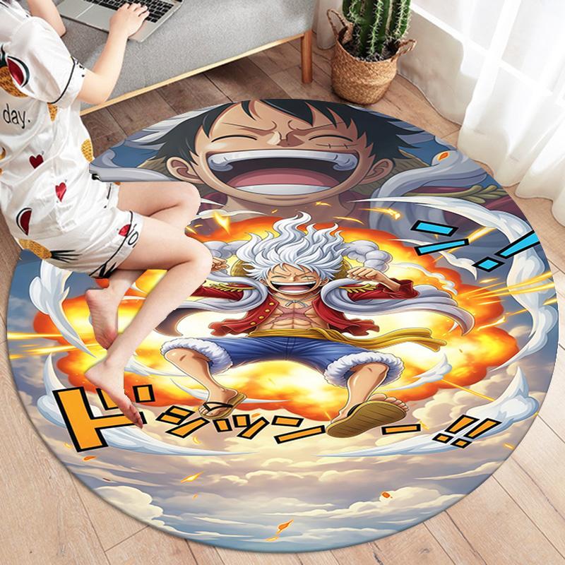 Luffy D Round Area Rug Carpet Rug For Living Room Bedroom Sofa Playroom Decor Nonslip Floor Mat