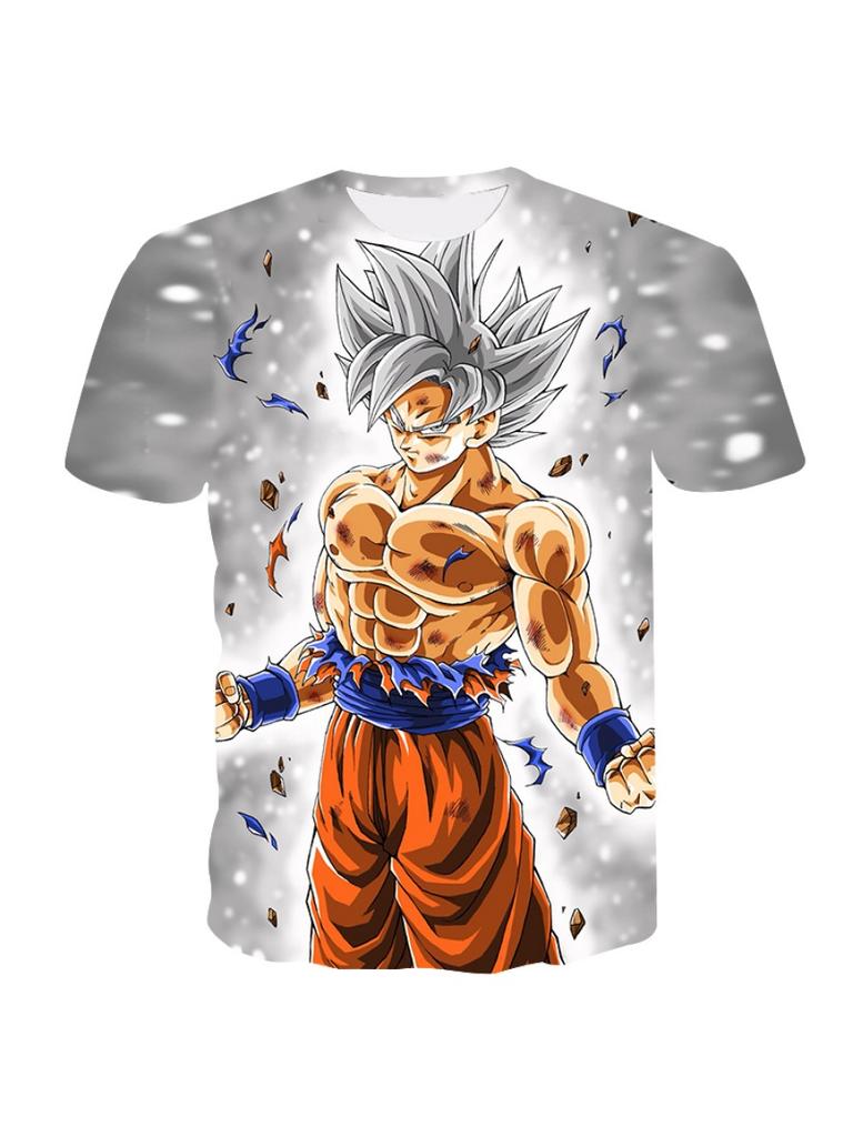 Summer 3D Print T-shirt Anime Character Son Goku Super Saiyan T-shirt Boy Children's Clothes T-shirt