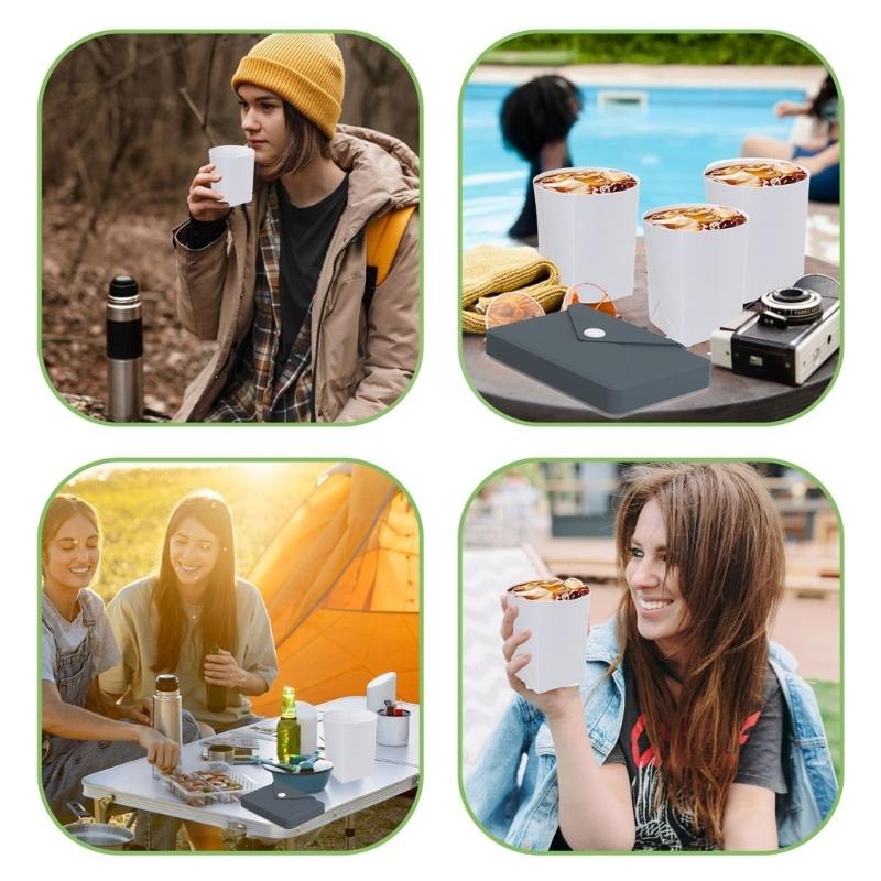 Outdoor Travel Folding Water Cup with Storage Bag Flexible Journey Container for Outdoor Camping Hiking