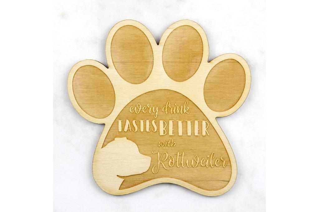 Rottweiler, Rott, Rottie - Podstawka pod kubek, grawerowana podstawka z psem, prezent dla miłośnika psów marki Art-Dog