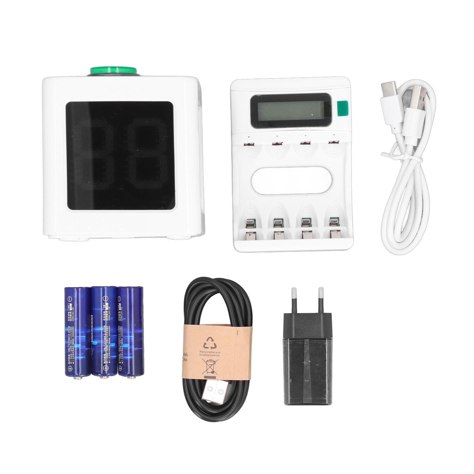 

Poker Shot Clock Seconds Countdown Rechargeable 1.4in 4 Sides Cube Timer for Casino Chess Tournament White