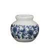 Mini Retro Blue & White Porcelain Hydroponic Pennywort Vase for Tea Ceremony Decoration