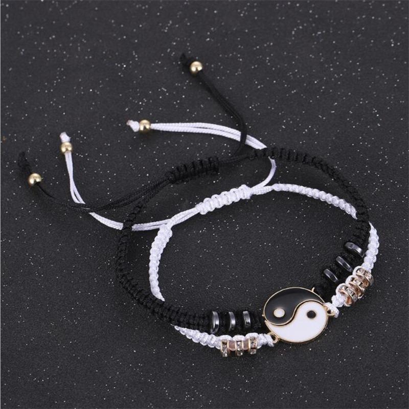 Couple Bracelet Chinese  Retro Tai Chi Gossip Banish Bad Luck Hand Woven Rope BFF Best Friend Friendship Jewelry