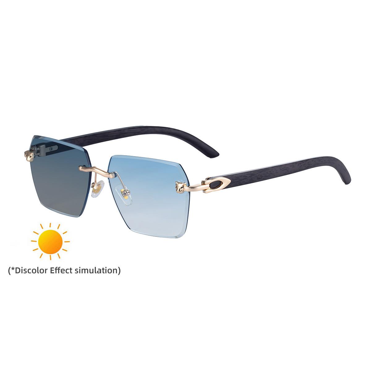 

JYL TS Мужские Премиум Фотохромные - Квадратная Без Ободка Леопардовая Текстура Дерева ZX-3064 Светочувствительные c-585 горный луг