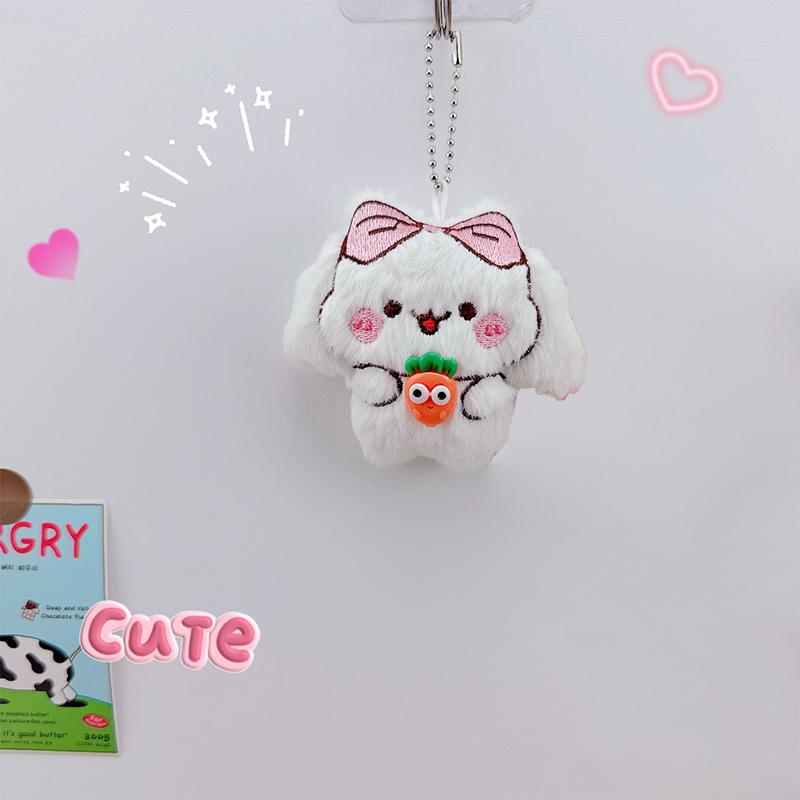 

Cartoon Squeaky Plush Doll Keyring Cute Stuffed Animal Keychain Lovely Bag Pendant Decoration Couple Key Holder Gifts