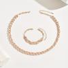 Elegant Rose Golden-Plated Mermaid Tail Jewelry Set with Sparkling Rhinestone Accents - Chic Alloy Necklace and Bracelet