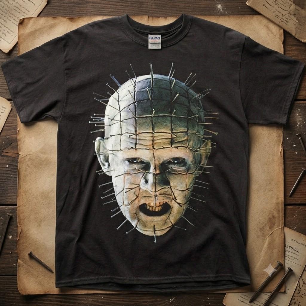 HOT!!! Hellraiser Pinhead Black Mens T Shirt Classic Horror Tee Free Ship XL