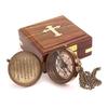 Engraved Brass Compass with Inspirational Quote Handcrafted Gift In Wooden Box