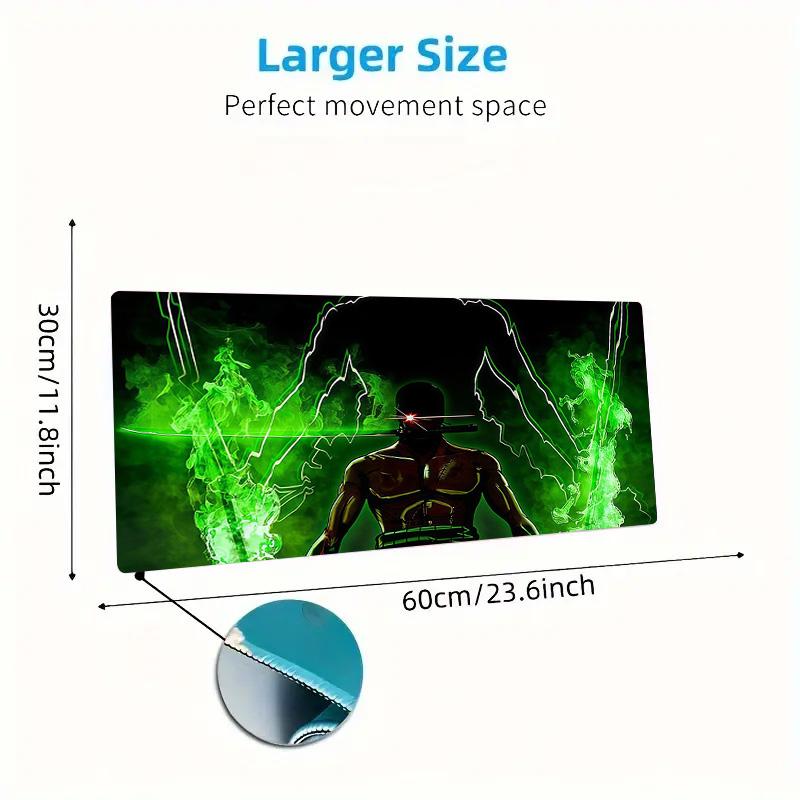 Roronoa Zoro Print Cushion Non-slip Laptop Tablet Big Mousepad XXL Mat Mini PC Playmat With Lock Edge