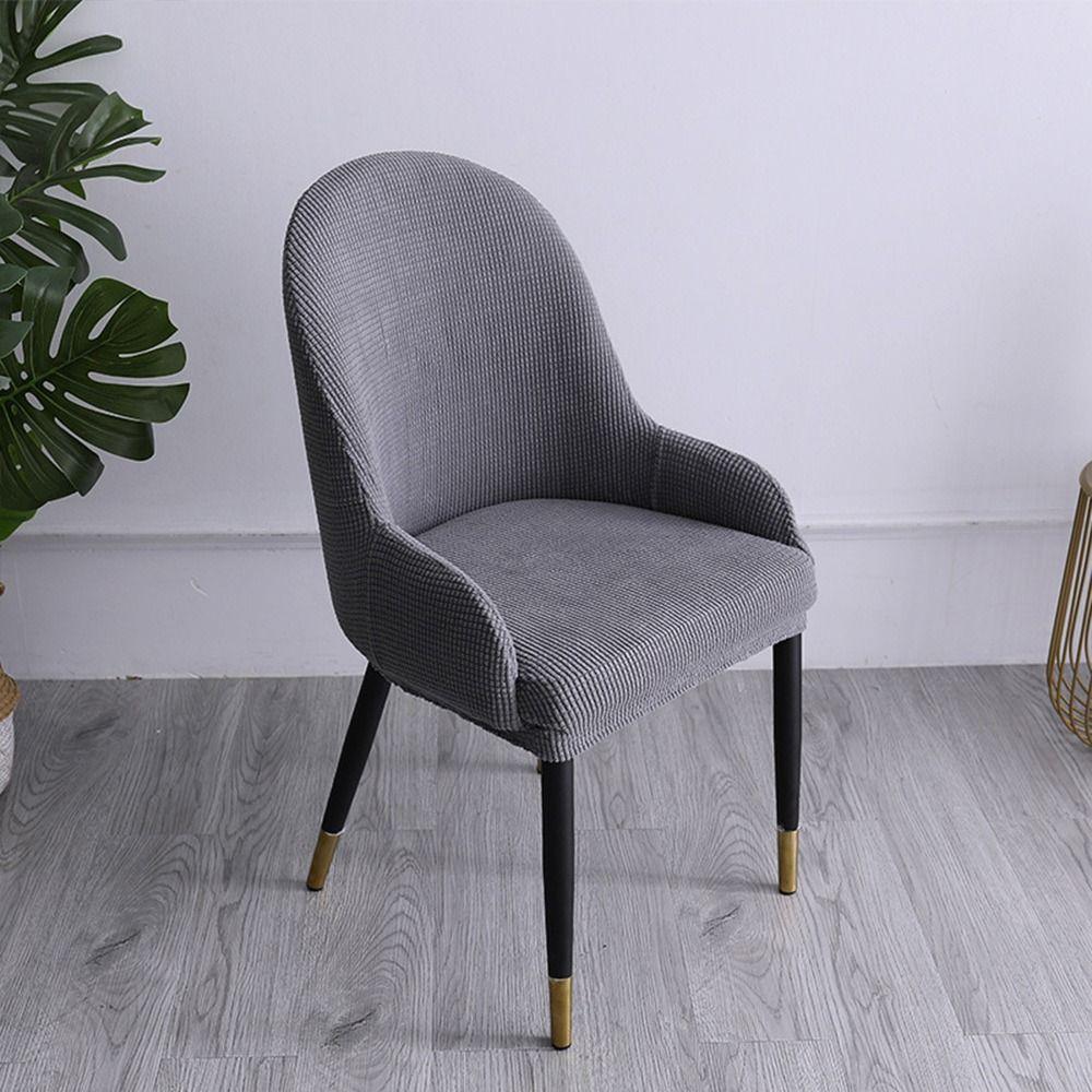 High-elastic Integrated Seat Cover Curved Stool Slipcover Dining Chair Cover for Home Decoration